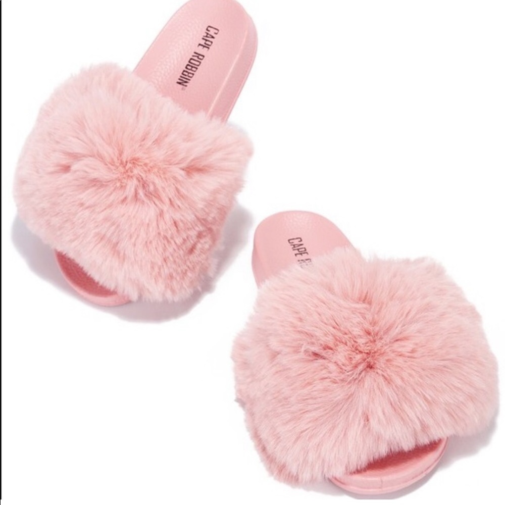 Cape Robbin FAUX FUR slide slippers